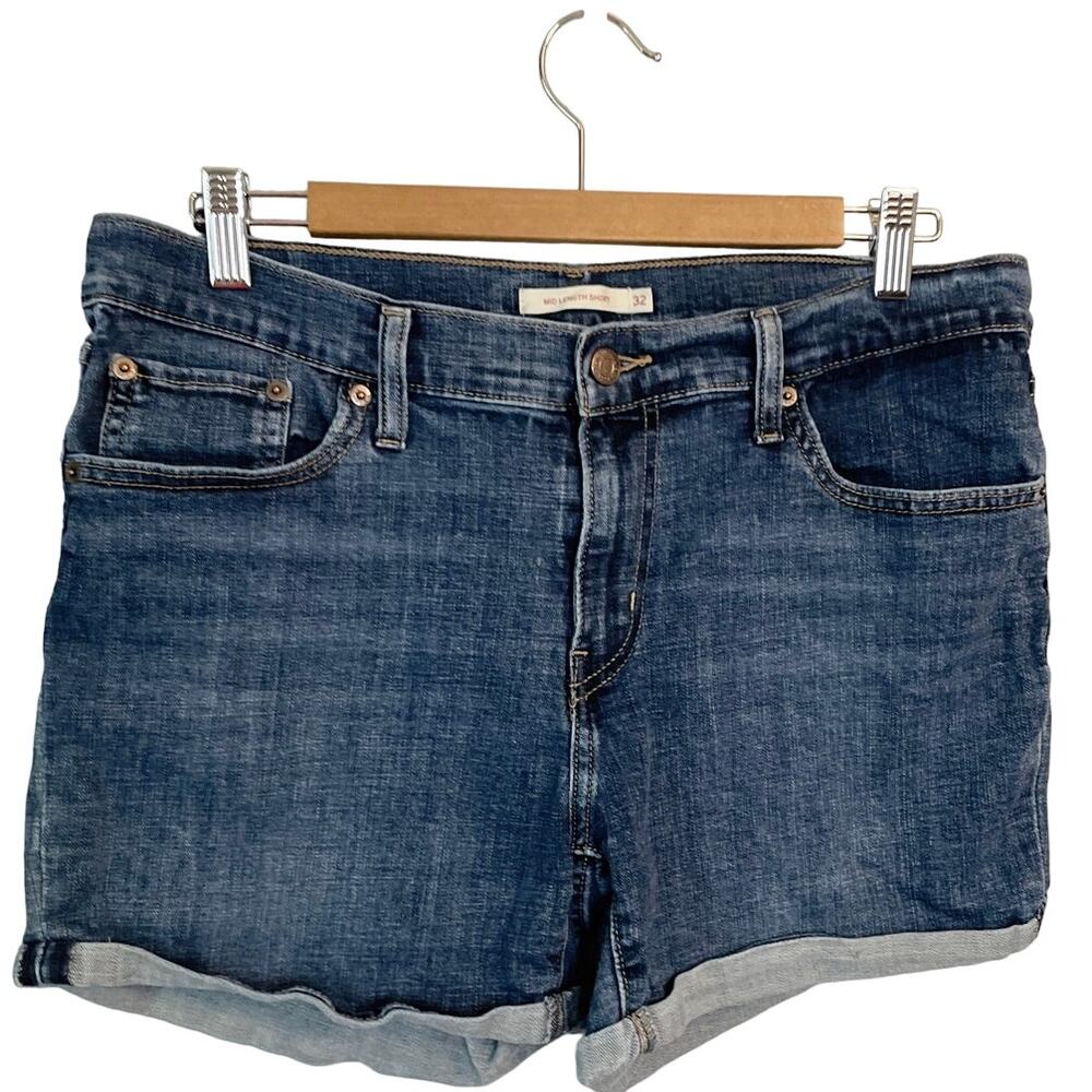 Denim Roll-Cuff Women’s Shorts - Blue